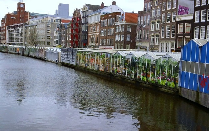Плавучий цветочный рынок Амстердам