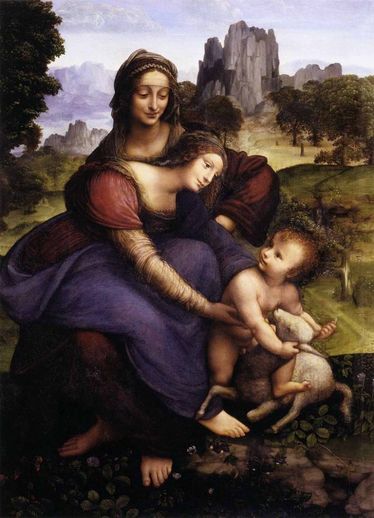 Мадонна с младенцем, святой Анной и агнцем