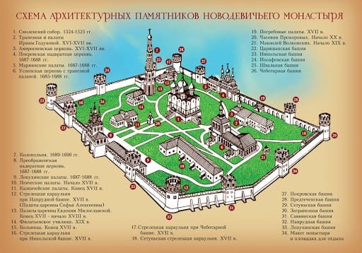 Схема Архитектурных памятников монастыря