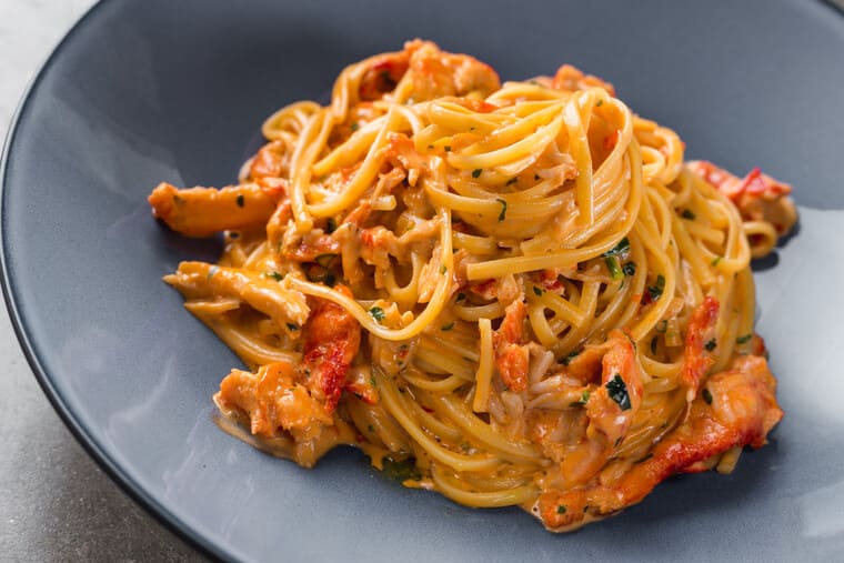 Спагетти с крабами